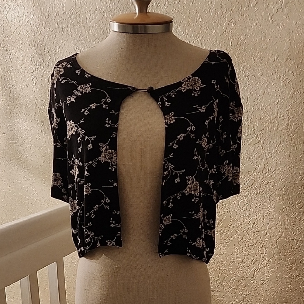 Floral Black Cardigan